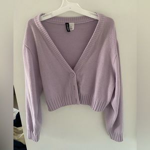 H&M Lilac Cropped Cardigan